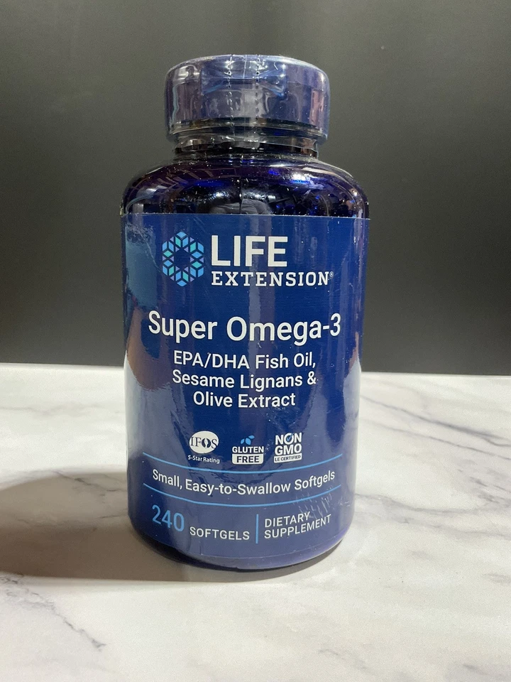 Aceite de pescado Life Extension Super Omega-3 extracto de oliva 240 CT cápsulas blandas caducidad 25/09 Foto 1 de 3
