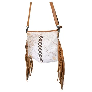 KB OHLAY LARGE CROSSBODY Hair-on Genuine Leather women bag western handbag purse - Picture 1 of 6