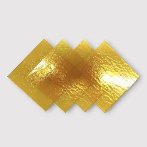 4 Pack Honey Transparent COE 96 Fusible Glass Sheets / Mosaic Squares - Picture 1 of 3