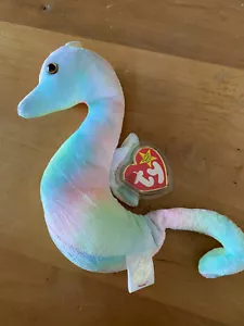 Ty Beanie Baby Babies NEON The Seahorse MWMT - Foto 1 di 4