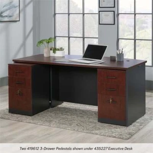 Sauder Via Engineered Wood Executive Desk in Classic Cherry Finish - Picture 1 of 15