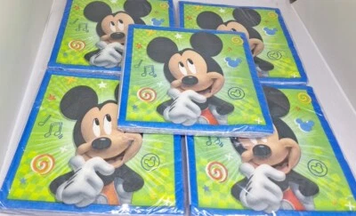 Servilletas de papel Disney Mickey Mouse Club House almuerzo fiesta de cumpleaños 16 ct 5 PAQUETES Foto 1 de 4