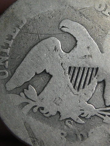 1859 S Silver Seated Liberty Quarter- San Francisco, About Good Details Cover