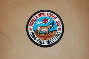 Boy Scouts Of America Patch Wipala Wiki Lodge 432 BSA 1984 Fall Meeting