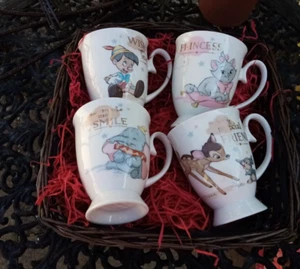 China Mugs Disney Characters Set of 4 in Basket Magical Moments by Widdop - Picture 1 of 23