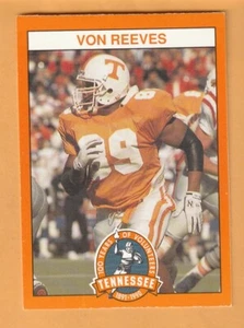 Tarjeta Von Reeves Tennessee Volunteers 1990 #89 Knoxville TN 12I - Imagen 1 de 2