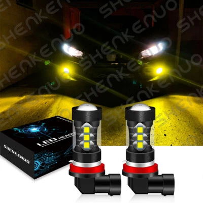 2X Kit de faros LED H11 haz bajo amarillo brillante 3000K bombilla antiniebla 8000LM Foto 1 de 4