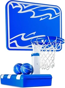 Poolside Basketball Hoop Adjustable Heights Adult & Kids with 2 Balls & Storage - Picture 1 of 7