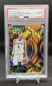 2023 Select Victor Wembanyama Orange Flash San Antonio Spurs #121 RC PSA 10 - Foto 1 di 9