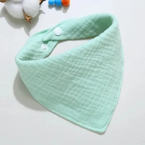 Cotton Baby Bibs Drool Burp Cloth Adjustable Triangle Scarf Baberos Bebé - Picture 1 of 13