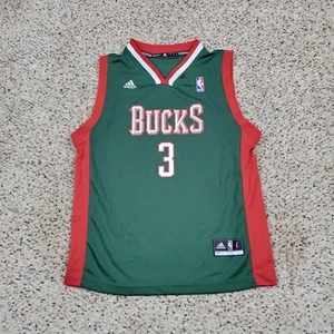 Milwaukee Bucks Brandon Jennings Jersey Boys Large Green Adidas Basketball Kids - Picture 1 of 11