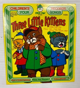 Three Little Kittens- Peter Pan Records- Vintage 45 RPM Kids Record (ALB-3Q2617 - Picture 1 of 7