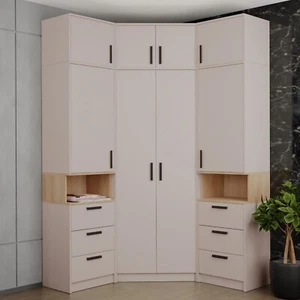 Eckgarderobe GUSTAVO 14 Eckschrank Garderobenschrank Kaschmir Design Modern - Bild 1 von 5