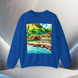 Tropical Paradise Unisex Heavy Blend Crewneck Sweatshirt – Cozy Comfort for Cold - Picture 1 of 36