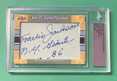 2020 LEAF HALL OF FAME BASEBALL TRAVIS JACKSON AUTO CUT SIGNATURE 20/38 GIANTS - Image 1 of 2