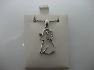 COLGANTE DE ORO BLANCO Y DIAMANTES DE 14K PARA CACHORRO - Imagen 1 de 5