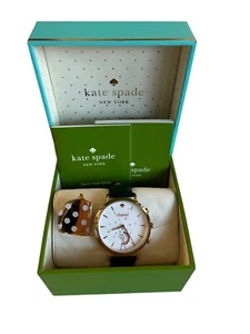Kate Spade “Cheers” Hybrid Watch Model NDW2K Gold-Tone With Navy Blue Band GUC - Picture 1 of 16