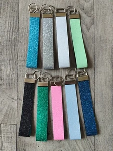 Handgefertigter doppelseitiger Glitzer Handgelenk Schlüsselanhänger Handgelenkband Riemen Schlüsselband - Bild 1 von 15