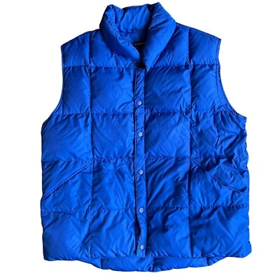 Lands’ End Men’s Size Large 42-44 Puffer Vest Royal Blue Quilted Down Feather - Image 1 of 4