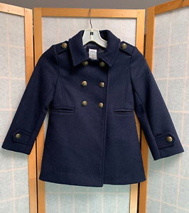 NWT S Regular (6-7)  Gap Kids Wool Navy Winter Coat Lined