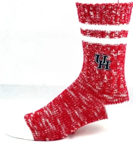 Houston Cougars Red White Alpine Knit Crew Socks - Picture 1 of 3