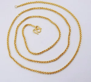 2 mm Chain Necklace Link 22K 23K 24K THAI BAHT YELLOW GOLD GP 24 mm Jewelry - Picture 1 of 6