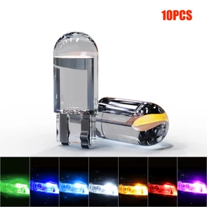 10 Piezas Bombilla LED T10 501 Luz Lateral Coche 7 Colores Nueva Generación Interiores Sin Tapa - Imagen 1 de 16