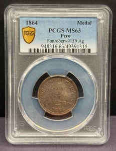 Peru - 1864 South American Congress (Medal) - PCGS MS 63 - Picture 1 of 4