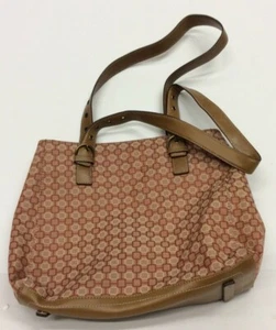 Nine West Shoulder Purse Red Canvas & Tan Trim W/Matching Wallet EUC P3 - Picture 1 of 7