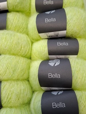 (180 €/kg): 25g LG BELLA, flauschig, mit Alpaka, Pt. 12346, Fb. 8 hellgrün #7862 - Bild 1 von 3