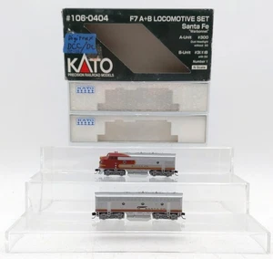 Kato 106-0404 N Scale Santa Fe F-7 AB Diesel Locomotive Set w/DCC EX/Box - Picture 1 of 4