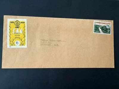 May 1960 Central African Airways 1/- on Commercial Cover to Bulawayo S. Rhodesia - Image 1 of 2