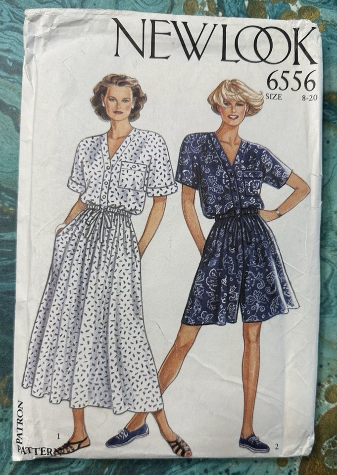 Dress & Romper Pattern New Look 6556 Sizes 8 to 20  1990's Vintage Uncut - Image 1 of 2