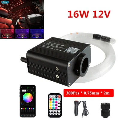 Twinkle Music Remote Control 300Pcs Optic Fiber Car Roof Stars Sky Ceiling Light - Image 1 of 4