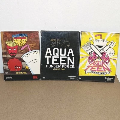 LOT Vol. 1 - 3 Aqua Teen Hunger Force - Adult Swim Cartoon Network. Season 1 2 3 - Image 1 of 4