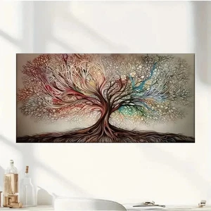 Colorful Trees Abstract Wall Art Canvas Office Home Room Unframed 120x60cm - Foto 1 di 2