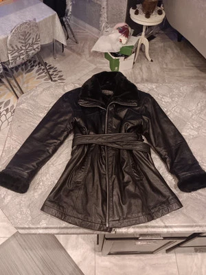 Wilson's 100% Leather Fur Lined Zip Jacket Winter Coat Woman's SMALL- MINT - Image 1 of 4