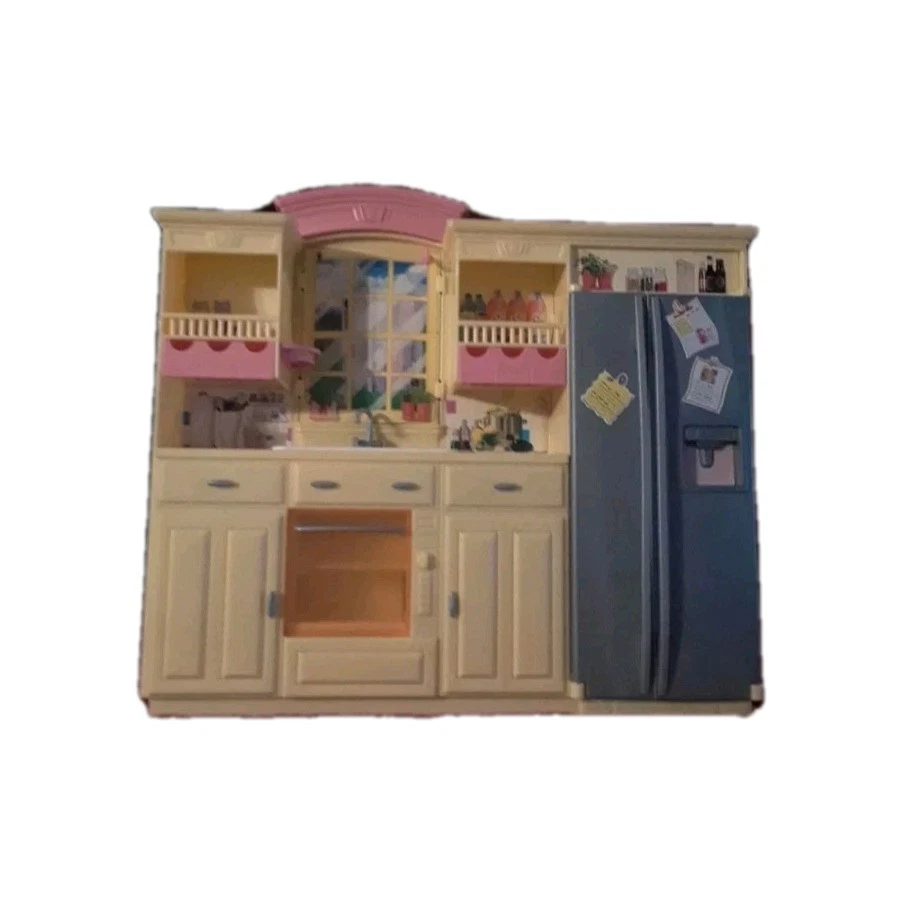 Barbie Mattel 2002 jugar todo el día fregadero de cocina refrigerador gabinetes estufa  Foto 1 de 4