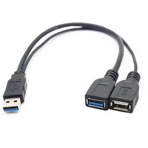 USB 3.0 Male To 2 USB Female Data Hub Power Adapter Y Splitter Charging Cable r - Picture 1 of 10