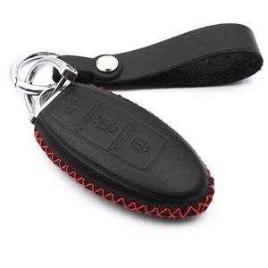 For Nissan Sentra Murano Versa Infiniti Black Leather 3 Buttons Key Fob Cover - Picture 1 of 5