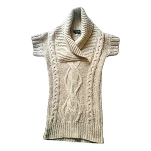 Patrizia Pepe Pullover Wolle beige Lurex Zöpfe Damen Einheitsgröße Made in Italy - Bild 1 von 7