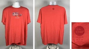 Life is Good Camping Outdoors Dog Relax Crusher T Shirt Mens XL Red - Picture 1 of 4