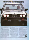1985 BMW 325e Lot de (2) Annonces Vintage Véritables ~ LIVRAISON GRATUITE !