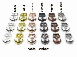 1/2/5/10/50x-Anker Verschluß-Metall-Legierung-Zierverschluß-3 Größen-6 Farben - Bild 1 von 8