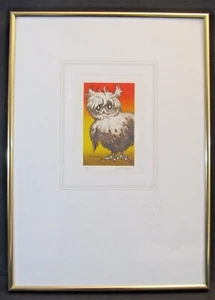 William A Kolliker ~Original Limited Ed. Etching 12/100 Owl “The Graduate“ 1971! - Picture 1 of 12