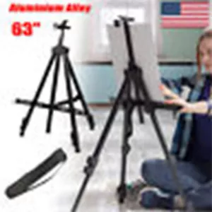 Tripod Display Exhibition Art Artist 63" Adjustable Folding Aluminium Easel &Bag - Picture 1 of 2