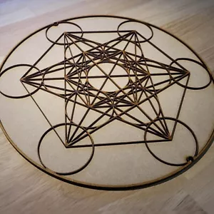 Large Wooden 3D Geometry Metatrons Cube Wall Door Hanging Plaque Ready to Paint - Picture 1 of 11