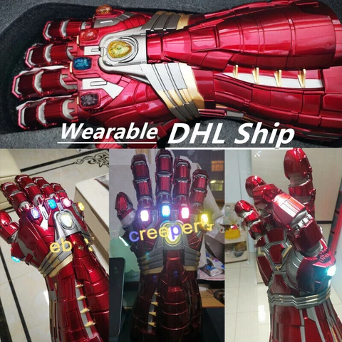 1/1 The Avenger Hulk Infinity Gauntlet Metal Nanometer Wearable With LED Stones Cover