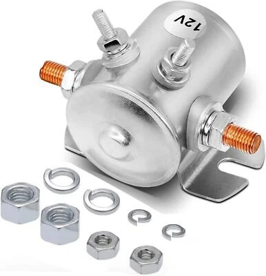 12VDC Continuous Duty Solenoid Relay 4 Terminal Heavy Duty Nickel-Plating for in - Image 1 of 4