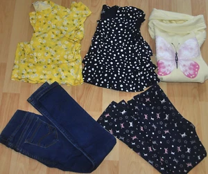5 tlg. Mädchen Paket Gr. 128 Kleid Jeans Pullover Pocopiano Topolino Glitzer - Bild 1 von 10